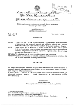 GRADUATORIE ESAURIMENTO DOCENTI INFANZIA-PROMARIA-I