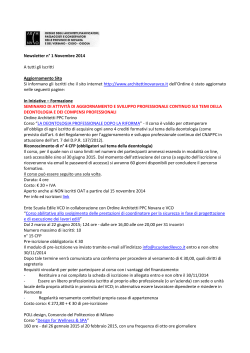 newsletter n1 novembre 2014 - Ordine Architetti Novara e VCO
