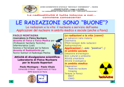 le radiazioni sono buone - Pavia Fisica Home Page