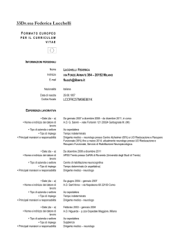 Curriculum di federica lucchelli aggiornato al 13/10/2014