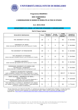 Tabella LLSC 2014-2015 - Università degli studi di Bergamo