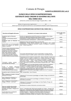elenco delle spese di rappresentanza