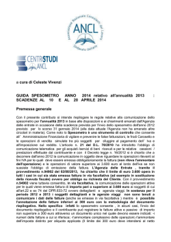 Guida spesometro anno 2014 relativo all