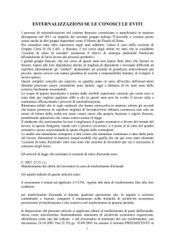 DOCUMENTO ESTERNALIZZAZIONI se le