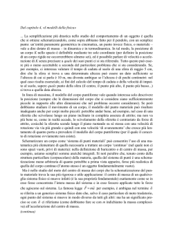 I modelli della fisica (dal cap. 4)
