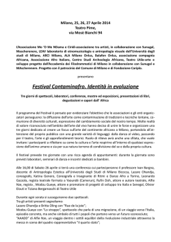 Festival Contaminafro. Identit&agrave; in evoluzione