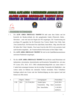 I 1. Die ALPE ADRIA DRESSAGE TROPHY&acute;14 steht unter dem