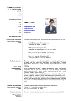 FORMATO EUROPEO PER IL CURRICULUM VITAE