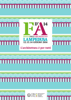 LAMPEDUSA - Consiglio Nazionale degli Architetti, Pianificatori