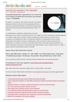 Incontra le aziende a Tor Vergata