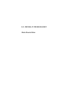 E.Y. MEYER: IN TRUBSCHACHEN Maria Rosaria Reina