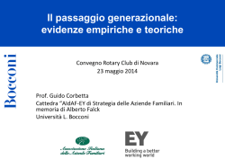 Guido Corbetta. Il passaggio generazionale. Evidenze empiriche e