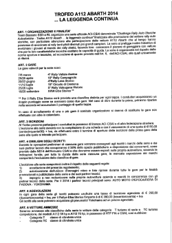 Regolamento Trofeo A112