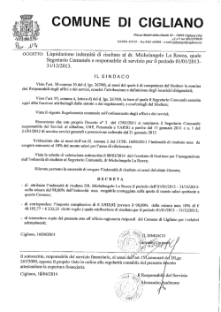 decreto risultato segretario comunale anno 2013
