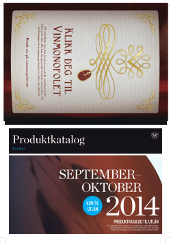 Total produktkatalog for perioden september/oktober 2014
