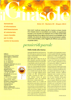 Il Girasole – giugno 2014 - Associazione Laura Coviello (ALC)