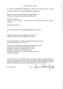 CURRICULUM VITAE Il sottoscritto