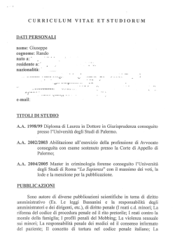 Curriculum vitae - Sapienza