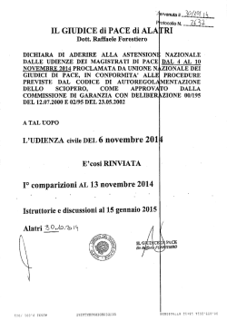 IL GIUDICE di PACE di ALA TRI - Ordine degli Avvocati di Frosinone