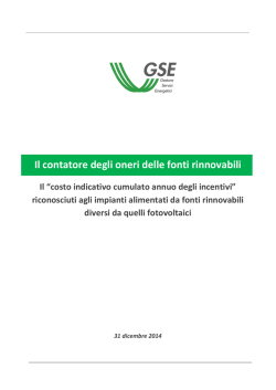 Il contatore degli oneri delle fonti rinnovabili