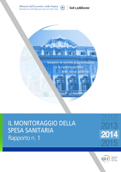 Il monitoraggio della spesa sanitaria