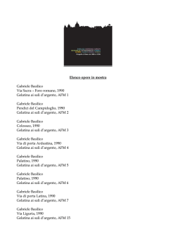 Elenco opere in mostra