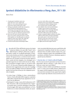 Ipotesi didattiche in riferimento a Verg. Aen., IV 1-30