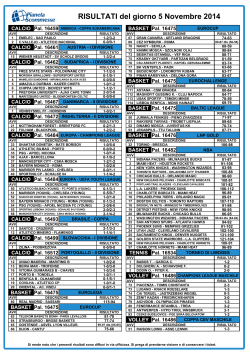 RISULTATI del giorno 5 Novembre 2014
