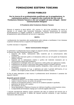 Avviso di gara - Fondazione Sistema Toscana
