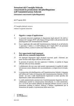 Istruzioni del Consiglio federale concernenti la promozione