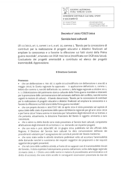 Decreto del Direttore Centrale 2331/CULT