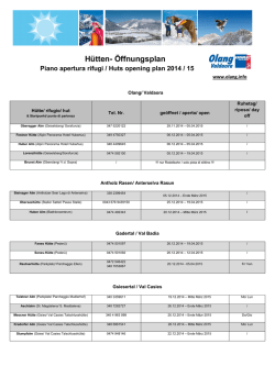 H&uuml;tten &Ouml;ffnungsplan Winter 2014/15 [Pdf 300 KB]