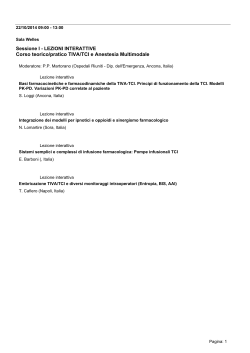 Corso teorico/pratico TIVA/TCI e Anestesia