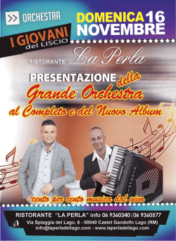 DOMENICA1 6 - Ristorante La Perla del Lago