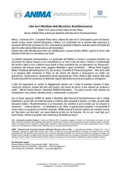 Jobs Act &egrave; Manifesto della Meccanica: #cambiamomarcia