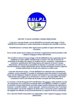 Job Act: il nuovo contratto a tempo determinato