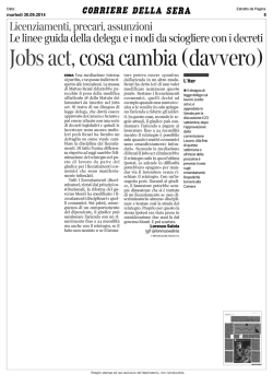 Jobs act, cosa cambia (davvero)