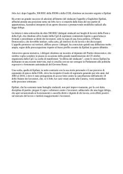 Jobs Act . Comunicato - Fiom