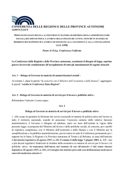 documento - Conferenza delle Regioni e delle Province autonome