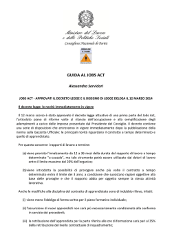 Jobs Act - Approvati il decreto legge e il disegno di legge delega