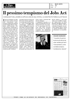 Il pessimo tempismo del Jobs Act