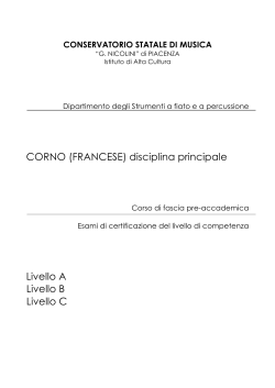 CORNO (FRANCESE) disciplina principale Livello