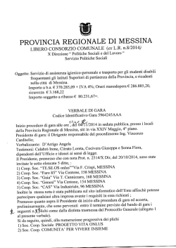 Verbale di gara - Provincia Regionale di Messina