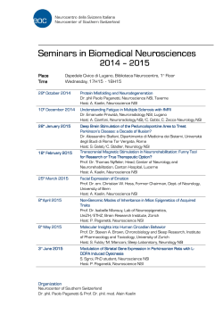 Seminars in Biomedical Neuroscience 2014-15
