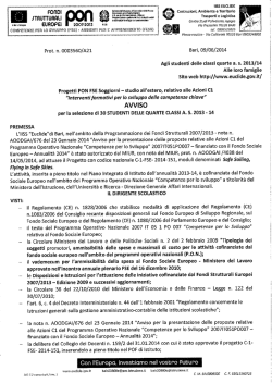 AVVISO per la selezione di 30 studenti delle quarte classi