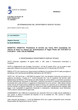 Determina di incarico Registro Generale n. 46 del 04/02/2014