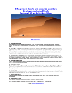Il Respiro del deserto una splendida avventura Un viaggio dedicato