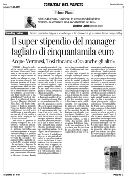 Il super stipendio del manager tagliato di cinquantamila euro