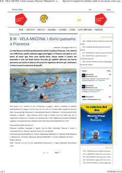 B M - VELA ANCONA: I dorici passano a Piacenza | Waterpolo24