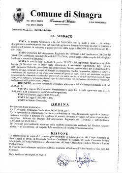 ordinanza sindacale n.17 del 30.10.2014